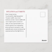 関税を擁護するインフレを政治的に ポストカード (裏面)