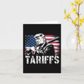関税トランプ米国国旗の貿易おもしろい力Tess カード (黄色い花)