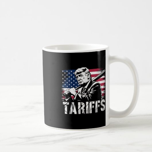 関税トランプ米国国旗の貿易おもしろい力Tess コーヒーマグカップ (右)