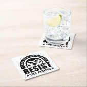 関税ペンギンに抵抗する スクエアペーパーコースター (インサイチュ)