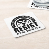 関税ペンギンに抵抗する スクエアペーパーコースター (アングル)