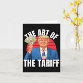 関税取引の芸術トランプ男性の女性リベラト カード (黄色い花)