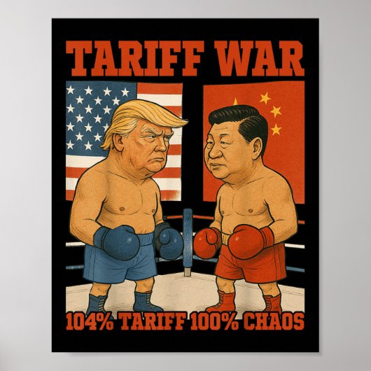 関税戦争おもしろいトランプ対習近平ボクシング試合 ポスター (正面)
