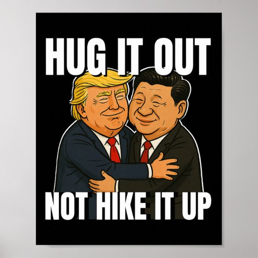 関税戦争おもしろいトランプTa抱き込み ポスター (正面)