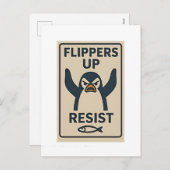 関税率に対するペンギンアンチ切り株ガーデン国旗 シーズンポストカード (正面/裏面)