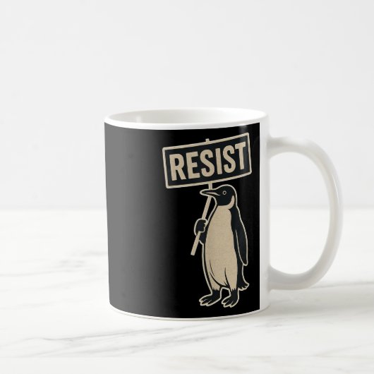 関税率グラフに抗議するペンギンに抵抗おもしろいする コーヒーマグカップ (右)