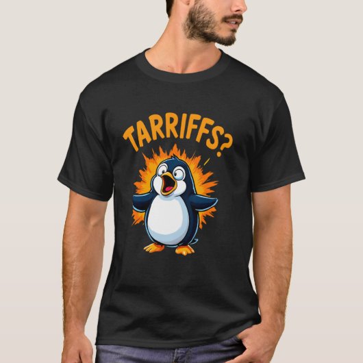 関税 ペンギン 税金 取引 輸入 インポート 楽しい Tシャツ (正面)