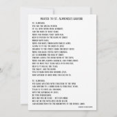 関節炎パトロンサンアルフォンス祈りの言葉宗教 カード (裏面)