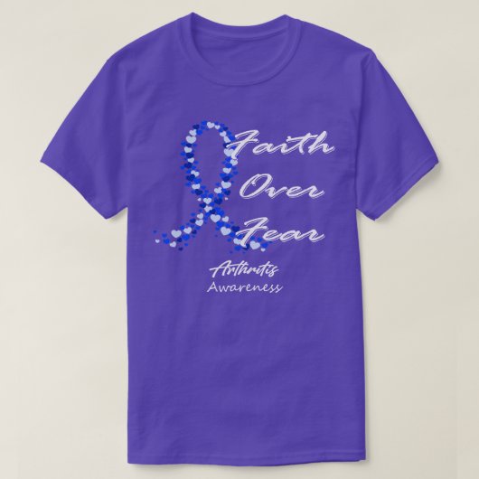 関節炎認識度この家族の恐怖に対する信仰 Tシャツ (デザイン正面)