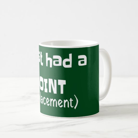 関節置換ユーモアおもしろいノベルティ コーヒーマグカップ (正面右)