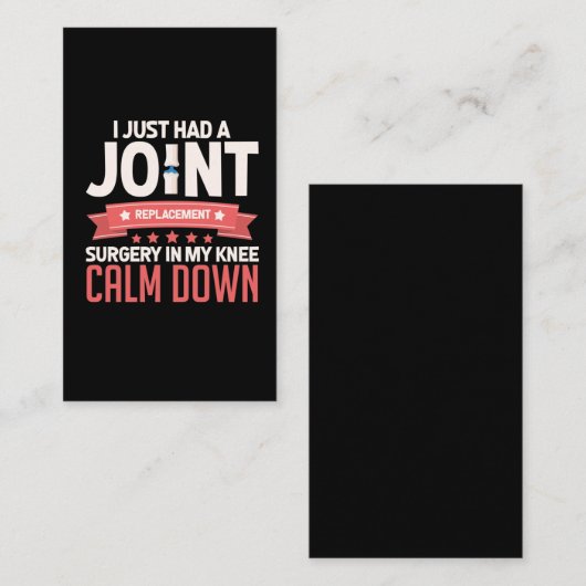 関節置換手術の膝の回復が良くなる 名刺 (正面/裏面)