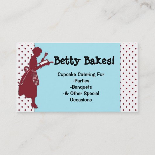 関連の名刺を調理するヴィンテージの赤及び水 名刺 (正面)