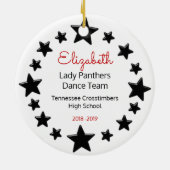 閲兵行進部隊のブロンドの赤くおよび黒い セラミックオーナメント (裏面)