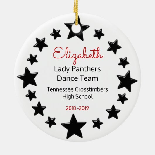 閲兵行進部隊のブロンドの赤くおよび黒い セラミックオーナメント (裏面)