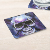 「闇から」スカル・アート・ドリンク・コースター スクエアペーパーコースター (アングル)