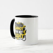 闇が私の光を暗くできない – 盲目 マグカップ (正面左)