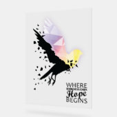 「闇が終わる所で、希望が始まる」 アクリルサイン (傾斜)