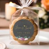 闇と金ゴールドフローラ愛は甘い結婚式の引き出物 ラウンドシール