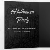 闇に誘われるハロウィンパーティーの招待状 三つ折り招待状 (内部最初)