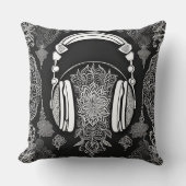 闇に輝く AI アート クッション (正面)