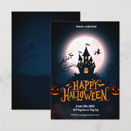 闇のハロウィーンでささやく 招待状 (正面/裏面)