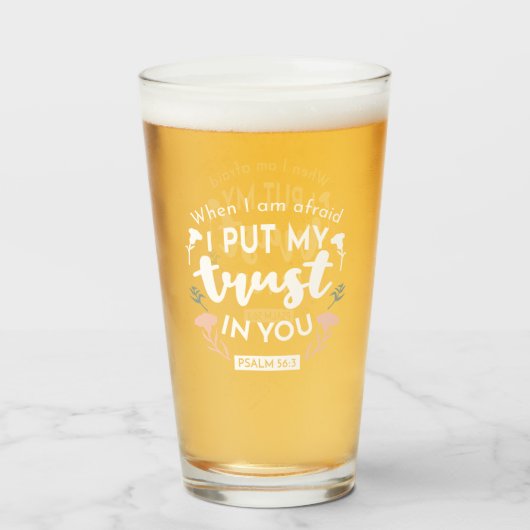 闇のフローラクリスチャン・アート – Psalm 56:3 タンブラーグラス (ドリンク正面)