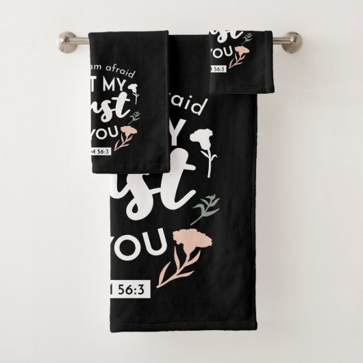 闇のフローラクリスチャン・アート – Psalm 56:3 バスタオルセット (インサイチュ)