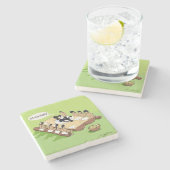 闇のユーモア先住民感謝祭 ストーンコースター (横)