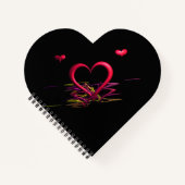 闇の中で愛するハート型スパイラルノート ノートブック (正面)