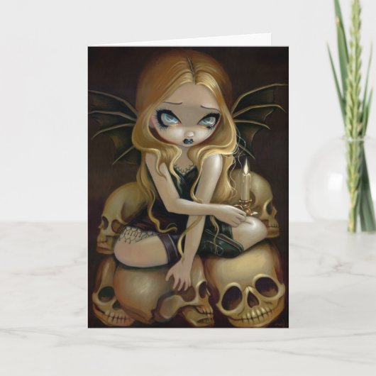 「闇の中のろうそく」グリーティングカード カード (正面)