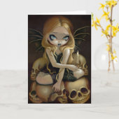 「闇の中のろうそく」グリーティングカード カード (黄色い花)