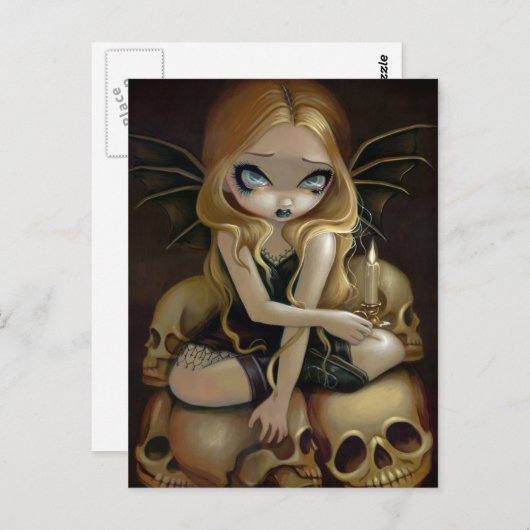 「闇の中のロウソク」のはがき ポストカード (正面/裏面)