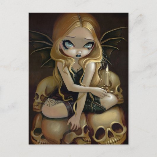 「闇の中のロウソク」のはがき ポストカード (正面)