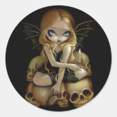 「闇の中のロウソク」ステッカー ラウンドシール (正面)