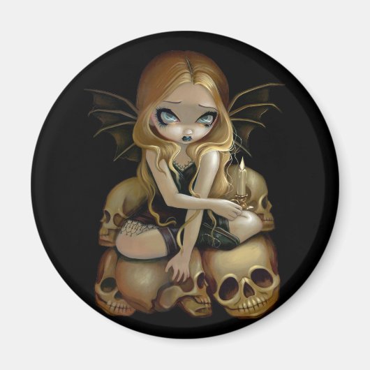 「闇の中のロウソク」磁石 マグネット (正面)