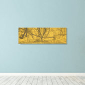 「闇の中の光」「黒と金ゴールド抽象芸術」 キャンバスプリント (インサイチュ (ウッドフロア))