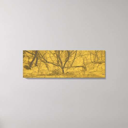 「闇の中の光」「黒と金ゴールド抽象芸術」 キャンバスプリント (正面)