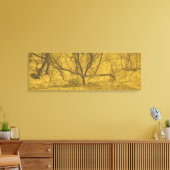 「闇の中の光」「黒と金ゴールド抽象芸術」 キャンバスプリント (インサイチュ (リビング))