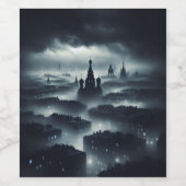 闇の夜の街のバトルステッカー ワインラベル (シングルラベル)