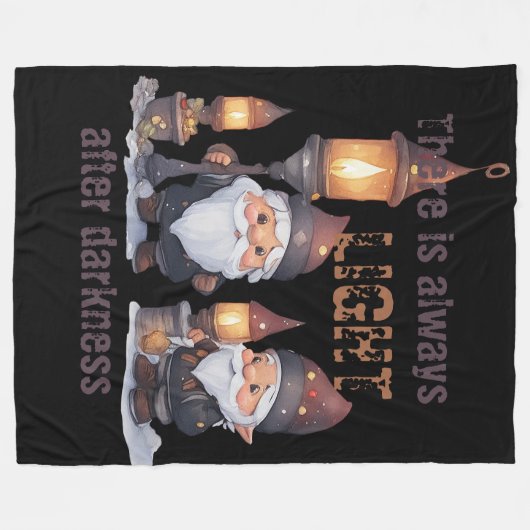 闇の後にはいつも光がある フリースブランケット (正面(横))