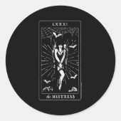 闇の愛人のエルビラの愛人タロットカード ラウンドシール (正面)