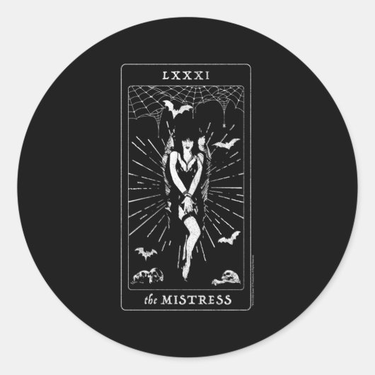 闇の愛人のエルビラの愛人タロットカード ラウンドシール (正面)