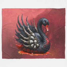 闇の白鳥 – ゴシック エレガンス フリースブランケット