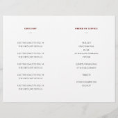 闇の赤いお祝いの人生の葬儀プログラム (裏面)