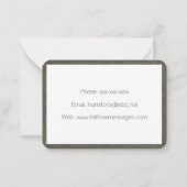 闇の足跡に信仰の光が輝く ノートカード (裏面)