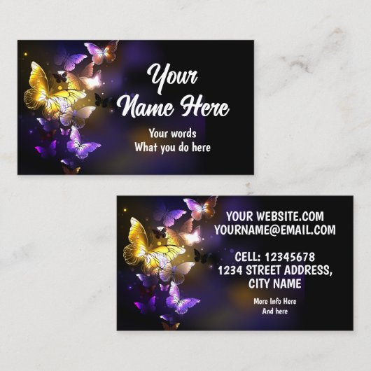 闇の輝く蝶 名刺 (正面/裏面)