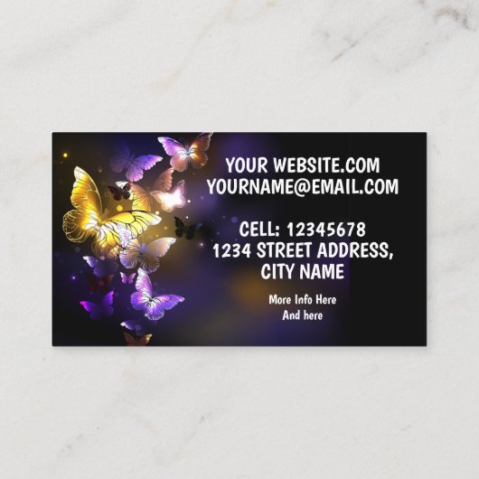 闇の輝く蝶 名刺 (裏面)