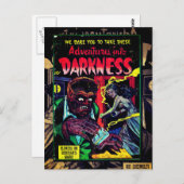 闇への冒険#9、金ゴールド時代のホラーカバー ポストカード (正面/裏面)