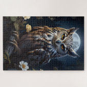 闇を見守るムーンライトフクロウ ジグソーパズル (横)
