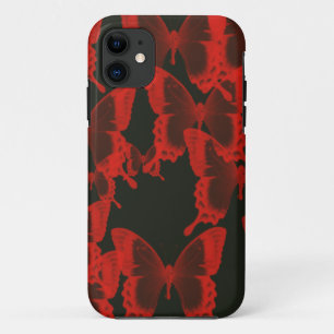 闇夜の背景から飛び立つ赤い蝶 iPhone 11 ケース
